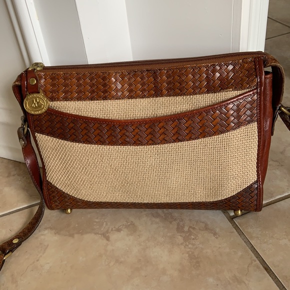 Brahmin Leather/Canvas Crossbody - Picture 3 of 13